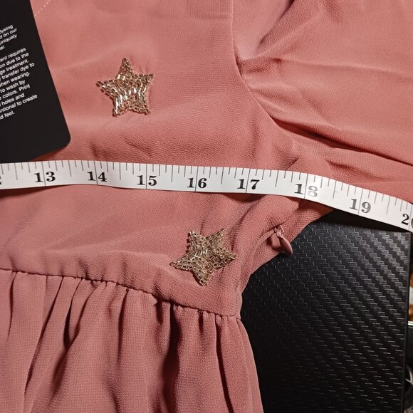 NEW Chaser Beaded Star Long Slit Sleeve Maxi Dress in Rosebud/Dusty Rose, Size M - Picture 12 of 15